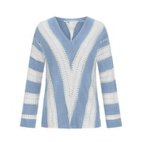 BabySbule plus veličina Ženski džemperi Novi dolasci Žene zimske ležerne prugaste boje blokiranje boja