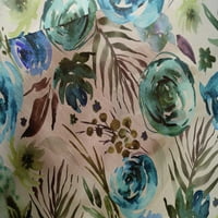 Onuone pamučne svilene srednje plave tkanine Florals šivaće zanatske projekte Tkanini otisci od dvorišta