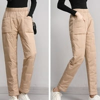 Ženske hlače Prodaja trendova Ležerne žene Čvrsti raspon dame visoki struk Držite tople duge hlače pune