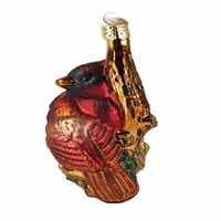 Old World Božićni staklo pušeni ukras, par kardinala