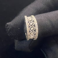 PAVE 0. CTS Okrugli sjajni dijamanti Art Deco Polu vječni bend prsten u Hallmark 14K bijelo zlato