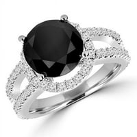 Veličanstvo dijamanti MD160448-7. CTW okrugli crno-bijeli dijamantski halo modni zaručnički prsten u
