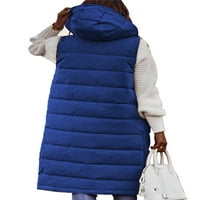 Paille Women Cuitcoat obični jakna prsluk s kaputama s kapuljačom labav radna odjeća Plava m