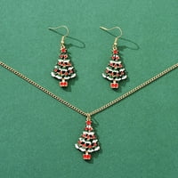 1set božićne ogrlice i naušnice postavljene božićni odmor nakit snježne pahulje snjegović santa božićno