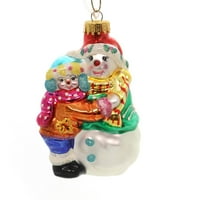 Holiday ukras snježni par Staklo Ornament 1. božićna ljubav TA142