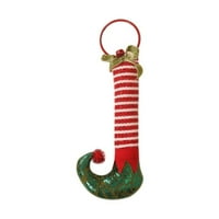 Prilično udomi lijepi božićni ukrasi za noge s zvonima i željeznim prstenom na nogama pruge, klasične