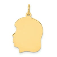 Carat u Karatsu 10k žuto zlato običan medij. Mjerač okrenuto lijevo gravurvu glavu na glavi Privjesak