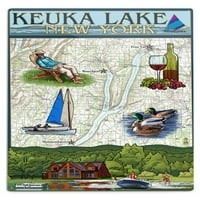 Keuka Lake, New York, nautička karta