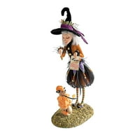 Yubatuo Halloween Witch Resin Početna Desktop Šarmantni lutka ukrasni ukrasi zanatske ukrase