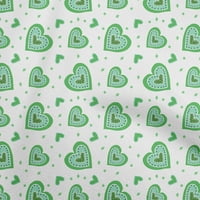 Onuoone Georgette viskoza zelena tkanina Valentinovo napajanje srca Ispisuje šivanje tkanine sa dvorištem