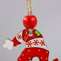 Xinhuadsh set Božićni drveni viseći ukras kutijenski bez lica Gnome Gnome Gnome Bead konop uže Xmas